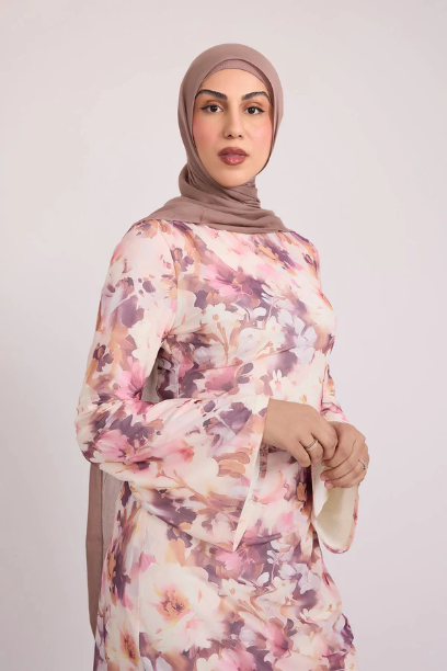Picture of Tatiana Synched Satin Maxi Bell Sleeve