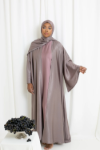 Picture of Abaya Shine Taupe Pink Set