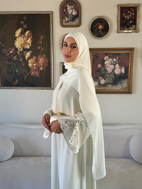 Picture of Layali Lace Embroidered Abaya & Hijab Set