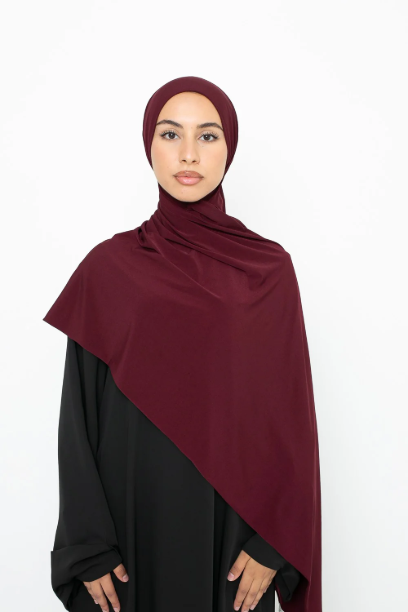 Picture of Ready-to-tie hijab Premium jersey burgundy