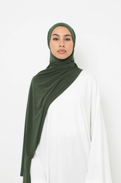 Picture of Olive green premium jersey hijab
