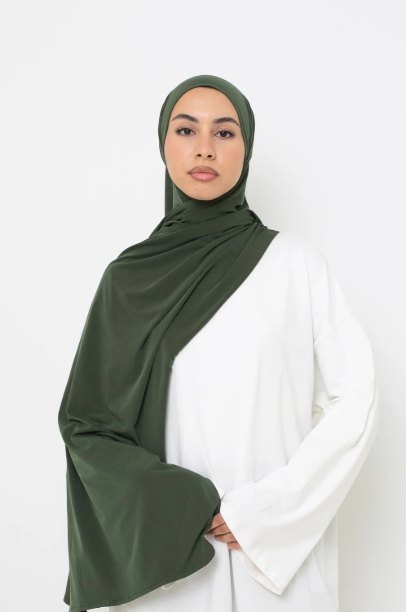 Picture of Olive green premium jersey hijab