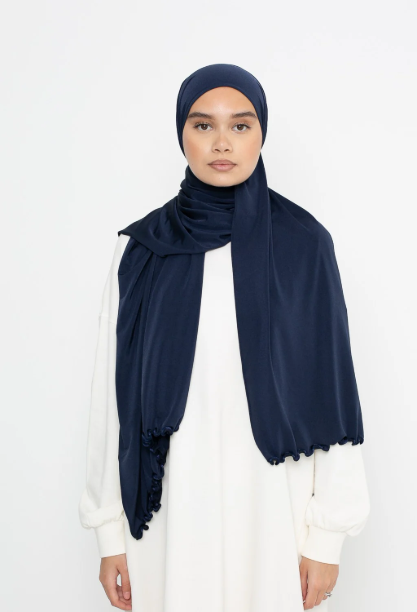 Picture of Premium jersey wave hijab in midnight blue