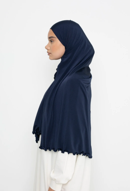 Picture of Premium jersey wave hijab in midnight blue