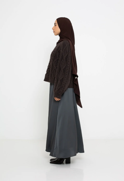 Picture of Flared Satin Skirt