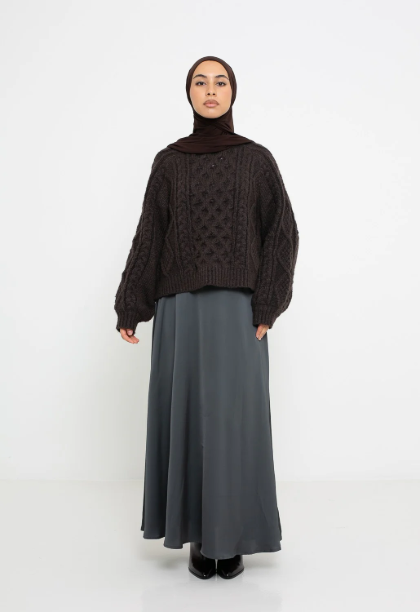 Picture of Flared Satin Skirt