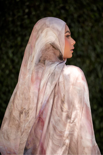 Picture of Coral Print Modal Hijab